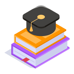 Academic success, books and graduation hat